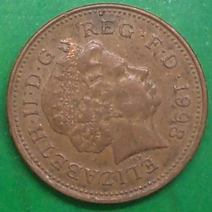 1998 UNITED KINGDOM  QUEEN ELIZABETH II 1 PENNY CUPPER COIN NO 122