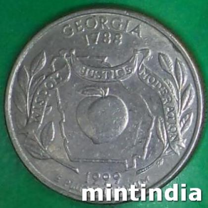 1999 QUARTER DOLLAR GEORGIA USA COMMEMORATIVE COIN AB37
