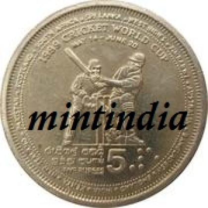 1999 SRILANKA RS5 1996 WORLDCUP COMMEMORATIVE ISSUE COIN