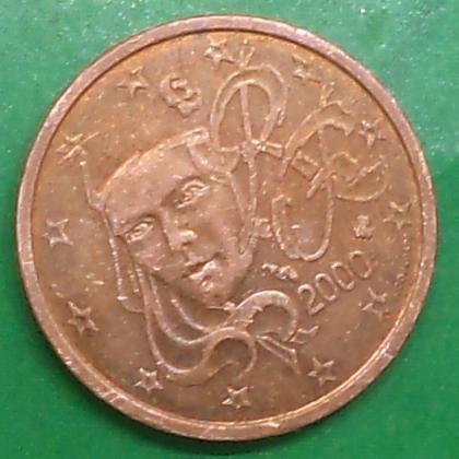 2000 FRANCE EURO 2 CENT COIN   NO 53