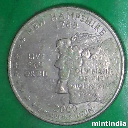 2000 New Hampshire USA QUARTER DOLLAR COMMEMORATIVE COIN BX118
