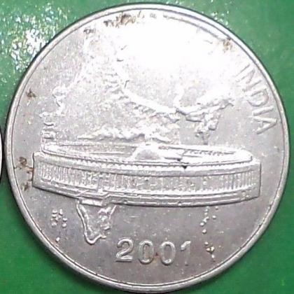 2001 50 PAISE PARLIAMENT BUILDING KOLKATA MINT COMMEMORATIVE COIN