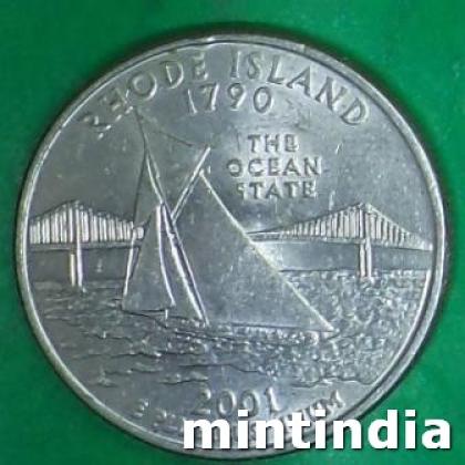 2001 RHODE ISLAND USA QUARTER DOLLAR COMMEMORATIVE COIN AB24