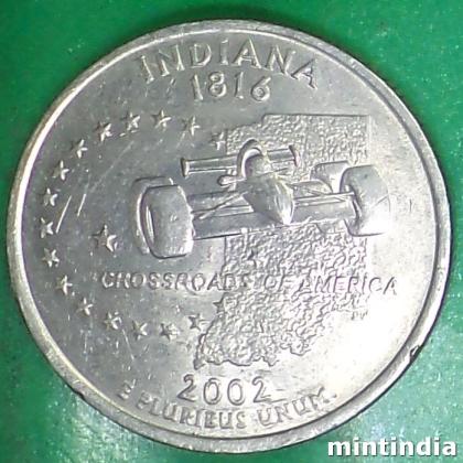 2002 INDIANA USA QUARTER DOLLAR COMMEMORATIVE COIN BX128