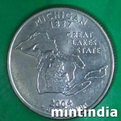 2004 MICHIGAN USA QUARTER DOLLAR COMMEMORATIVE COIN JK46