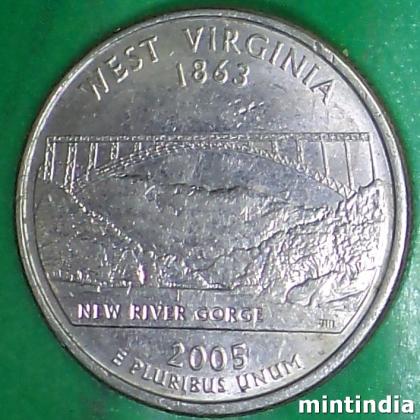 2005 WEST VIRGINIA USA QUARTER DOLLAR COMMEMORATIVE COIN BX104