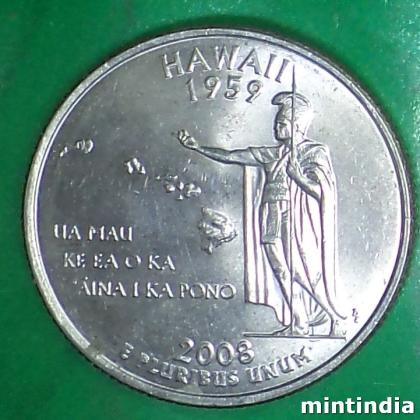 2008 HAWAII USA QUARTER DOLLAR COMMEMORATIVE COIN BX 113