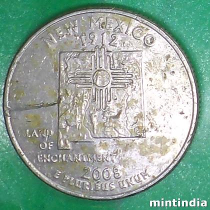 2008 NEW MEXICO USA QUARTER DOLLAR COMMEMORATIVE COIN BX125