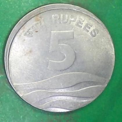 2008 SHIFTING ERROR WAVE 5 RUPEES COIN JK485