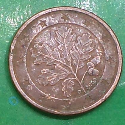 2009 D GERMANY 1 EURO CENT MUNICH MINT COIN   NO 51