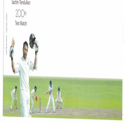 200th TEST MATCH OF SACHIN FDC FIRST DAY COVER
