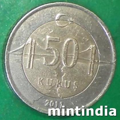 2011 TURKEY 50 KURUS COIN JK433