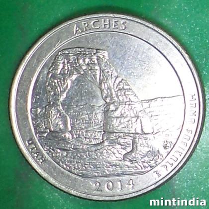 2014 Arches National Park Utah USA QUARTER DOLLAR COMMEMORATIVE COIN BX136