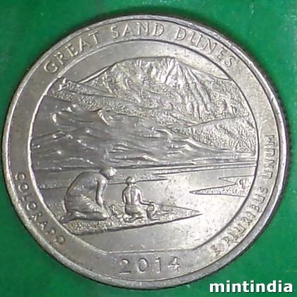 2014 Great Sand Dunes Colorado USA QUARTER DOLLAR COMMEMORATIVE COIN BX 138