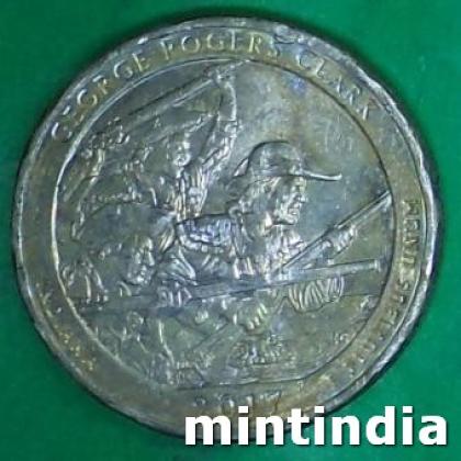 2017 INDIANA USA TONED MILITARY COMMEMORATIVE COIN AB92