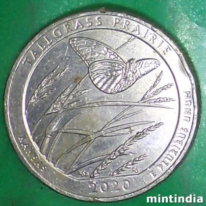 2020 Tallgrass Prairie National Preserve, Kansas USA QUARTER DOLLAR COMMEMORATIVE COIN BX130