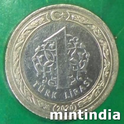 2020 TURKEY 1 LIRA BIMETAL COIN JK495