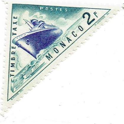 2 Franc MONACO TRIANGLE POSTAGE SHAPED COMMEMORATIVE STAMP WS 1