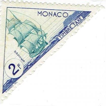 2 Franc MONACO TRIANGLE SHAPED COMMEMORATIVE STAMP WS 1