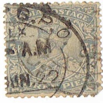 3 PIES KGV  BRITISH  INDIA STAMP CSB 14