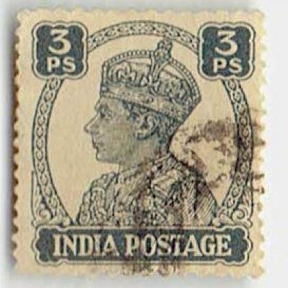 3PS KGVI  BRITISH INDIA STAMP CSB 14 (A)