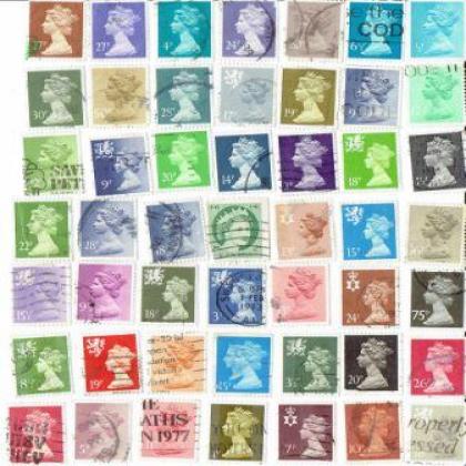 49 DIFFERENT QUEENS HEAD STAMPS AM114