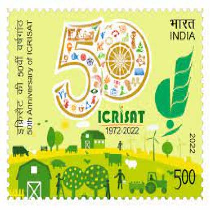 50TH ANNIVERSSARY OF ICRISAT COMMEMORATIVE STAMP MINT CONDITION