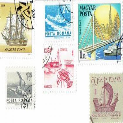 6 DIFFERENT WATER SHIP THEME STAMPS WORLD WIDE  AM120