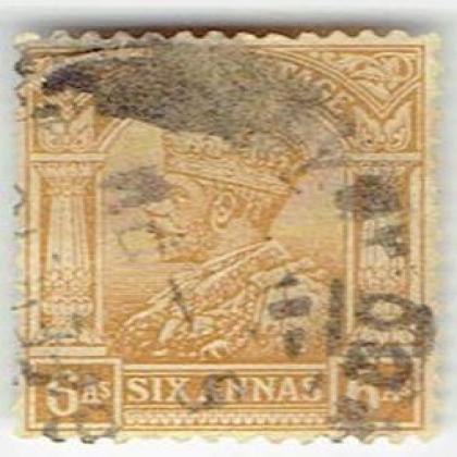 6As SIX ANNAS  KGV BRITISH INDIA STAMP CSB 14