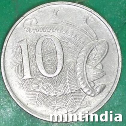 AUSTRALIA 10 CENTS  ELIZABETH II 3RD PORTRAIT COIN JK119