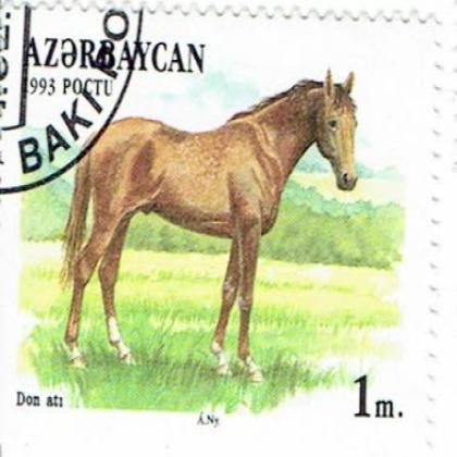 AZARBAYZAN 1993 STANDING HORSE THEME STAMP WS8