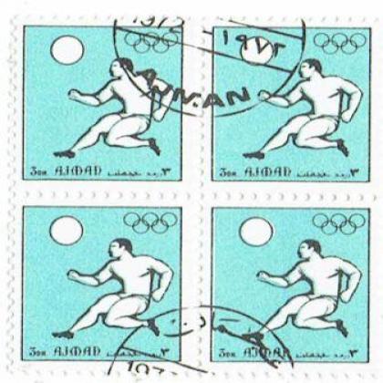 AZMAN OLYMPIC THEME BLOCK OF 4 STAMPS