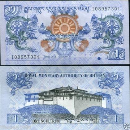 BHUTAN 1 NGULTRUM UNC BANK NOTE L3