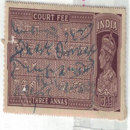 BRITISH INDIA REVENUE 3As KG VI BR25