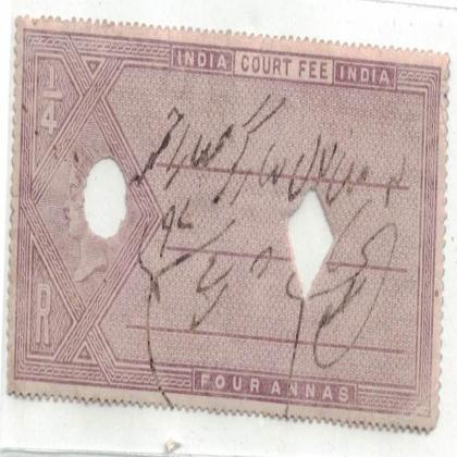 BRITISH INDIA REVENUE  4AS QUEEN VICTORIA BR44