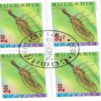 BULGARIA 200B INSECTS THEME BLOCK OF 4 STAMPS