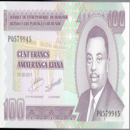 BURUNDI 100 FRANC UNC BANK NOTE 9945 9596