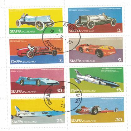 CART TO SPEED CAR THEMATIC STAMPS SET CODE SAI