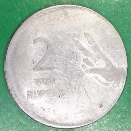 CENTER SHIFT ERROR 2009 2 RUPEE COIN NO JK231