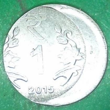 CENTER SHIFT ERROR  1 rupee COIN JK204
