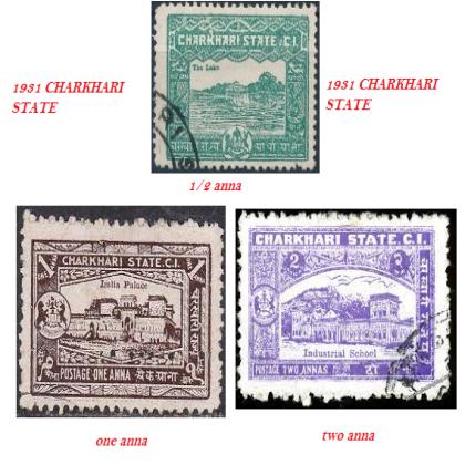CHARKHARI PRINCELY STATE 3 DIFFERENT STAMP SET CODE 240