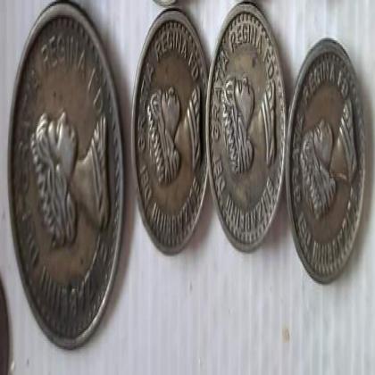 COLLECTIBLES OLD HEAVY MILITARY COAT BUTTONS SET OF 4