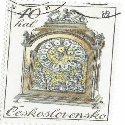 CZECHOSLOVAKIA ANTIQUE CLOCK BIG SIZE COMMEMORATIVE STAMP WS 3