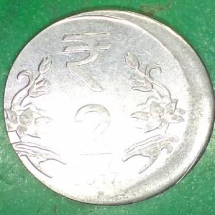 DIE SHIFT ERROR 2 RUPEES COIN JK271