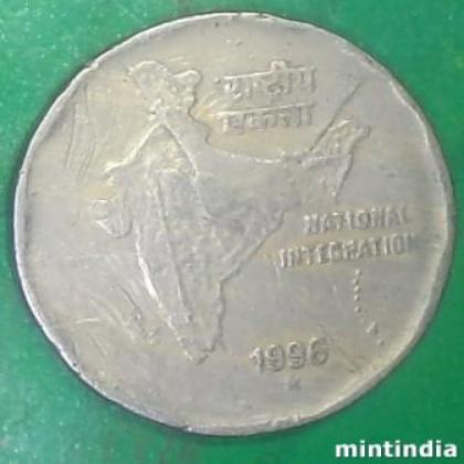 EXTRA METAL AND MIS PRINT ERROR 2 RUPEES COIN AB31
