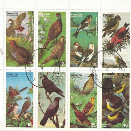 EYNHALLOW BIRDS FLORA  AND FAUNA THEMATIC STAMPS SET CODE SAI