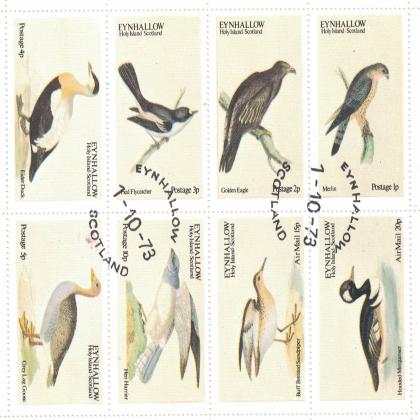 EYNHALLOW SCOTLAND BIRDS FLORA  AND FAUNA THEMATIC STAMPS SET CODE SAI