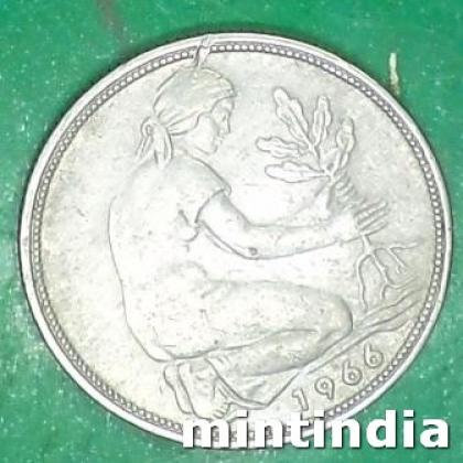 GERMAN DEUTSCHE 50 PFENNING COIN JK304