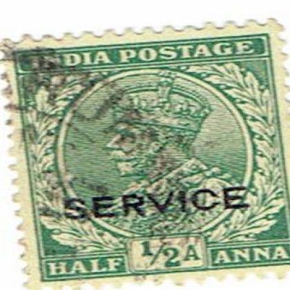 HALF ANNA KGV POSTAGE AND REVENUE BRITISH INDIA STAMP CSB 14