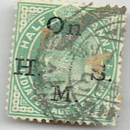 HALF ANNA on H M S  KE KING EDWARD BRITISH INDIA STAMP CSB 14